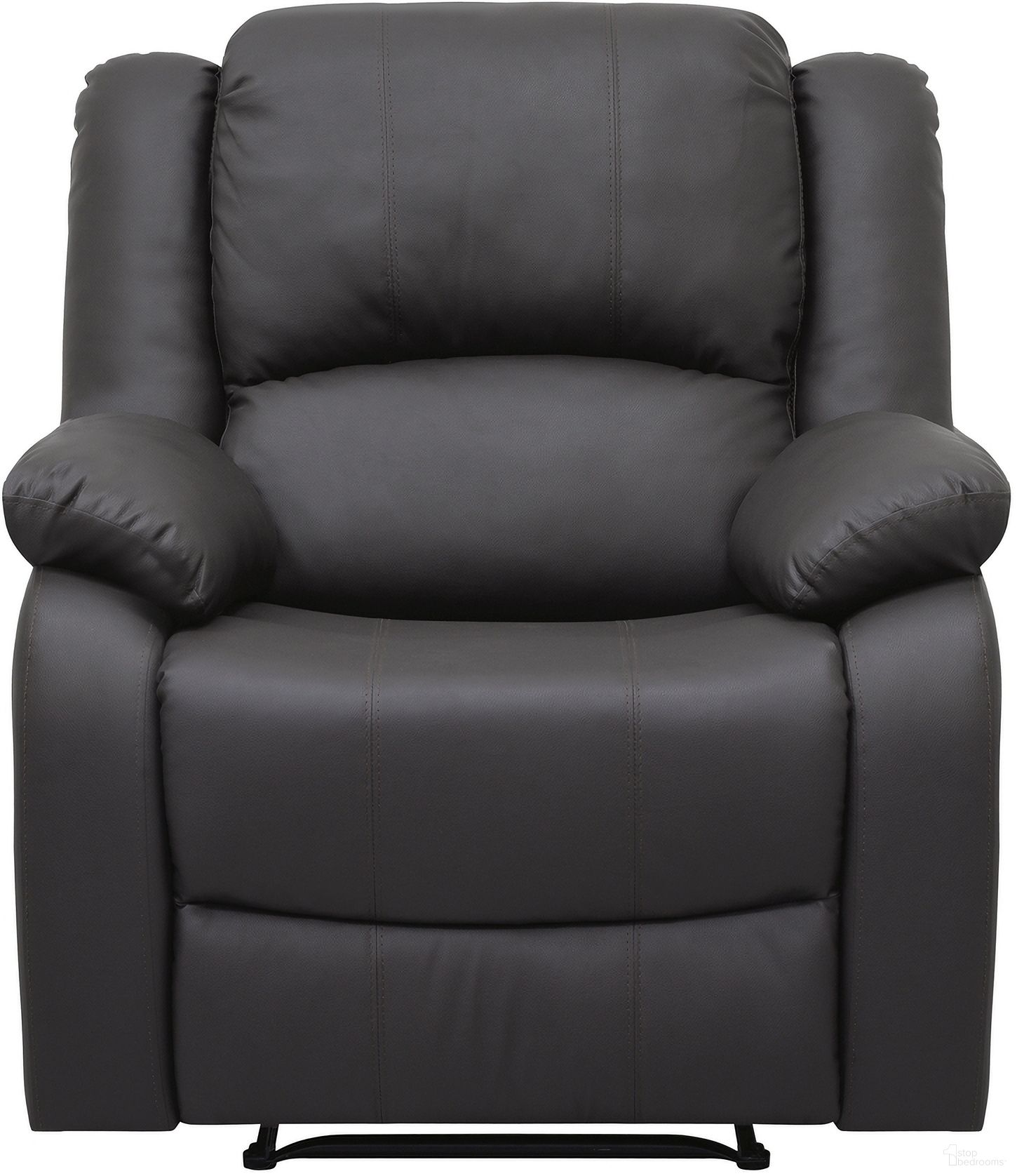 The appearance of Fairview Reclining Chair In Dark brown designed by Homelegance in the transitional interior design. This dark brown piece of furniture was selected by 1StopBedrooms from Fairview Collection to add a touch of cosiness and style into your home. Sku: 8526DBPU-1. Material: Faux Leather.
