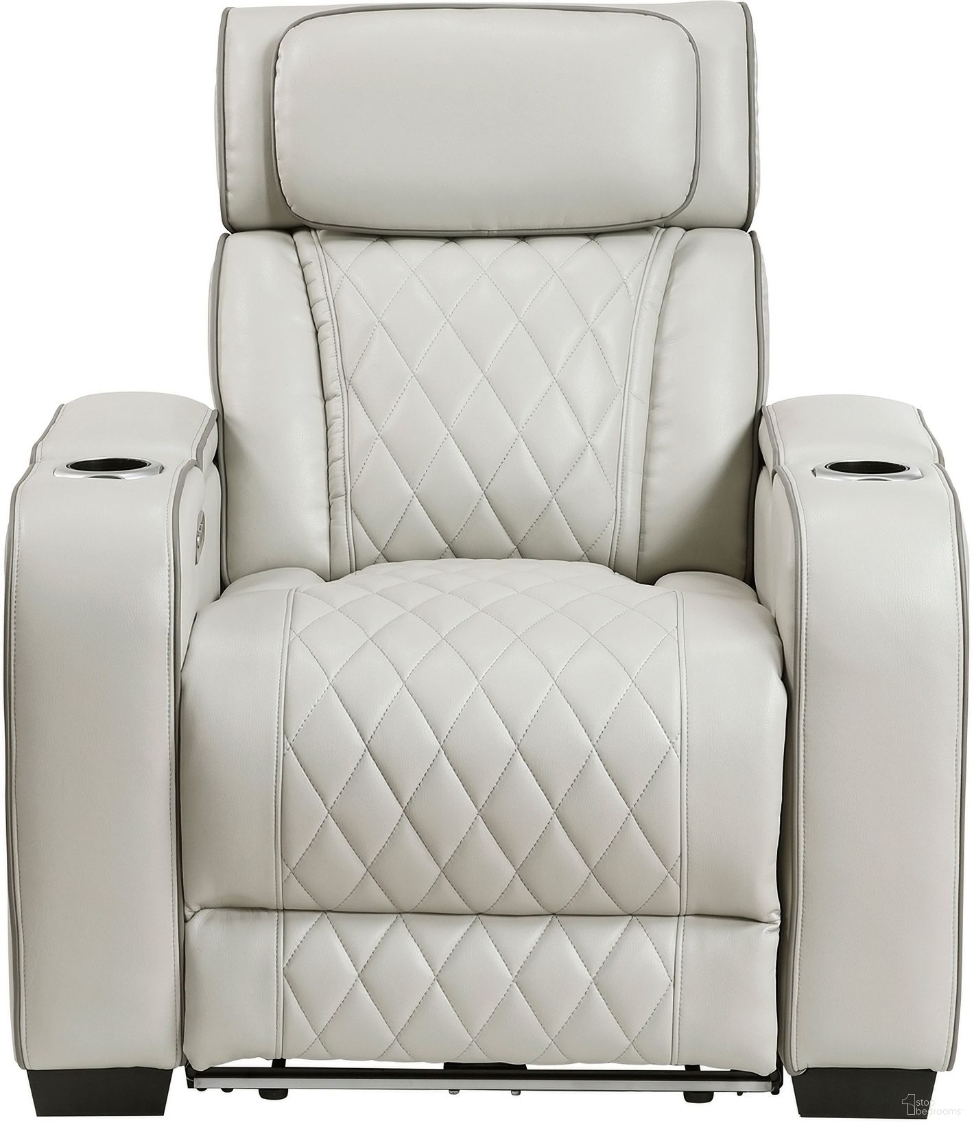 The appearance of Fairway Power Reclining Chair with Power Headrest and Cup holders In Cream designed by Homelegance in the modern / contemporary interior design. This cream piece of furniture was selected by 1StopBedrooms from Fairway Collection to add a touch of cosiness and style into your home. Sku: 9516TPE-1PWH. Material: Faux Leather.