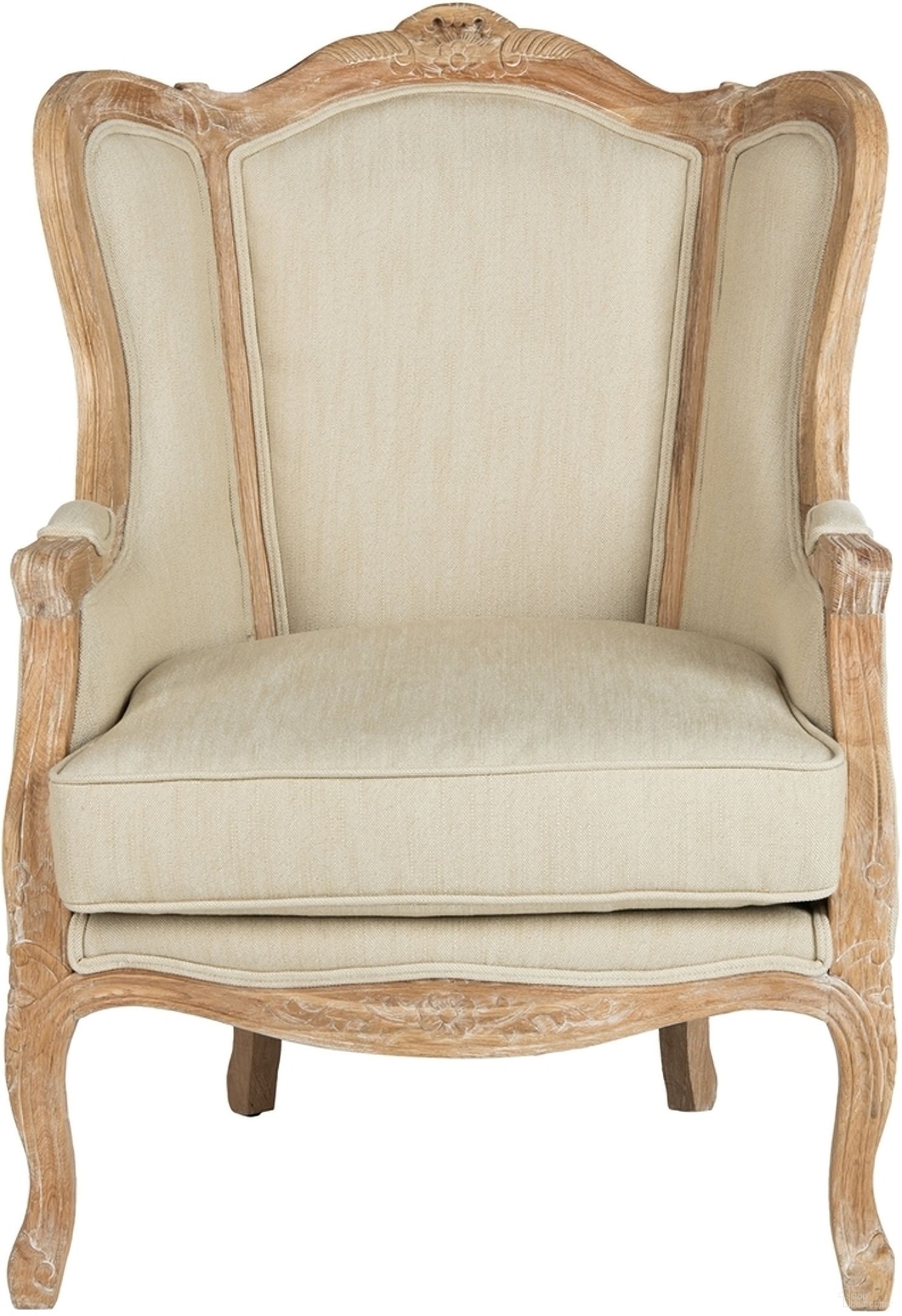 Fallon Wing Chair In Beige