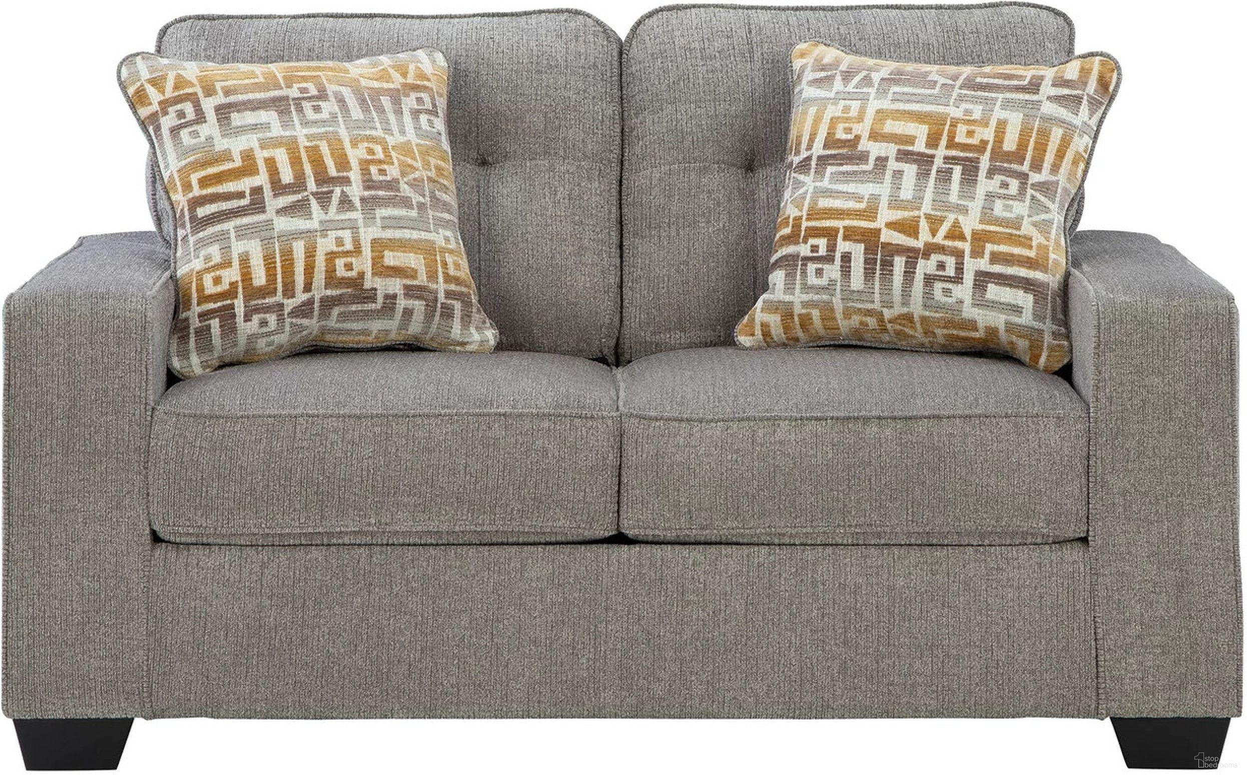 The appearance of Fanciful Loveseat In Iron designed by Signature Design by Ashley in the modern / contemporary interior design. This iron piece of furniture was selected by 1StopBedrooms from Fanciful Collection to add a touch of cosiness and style into your home. Sku: NC2920435. Material: Polyester.