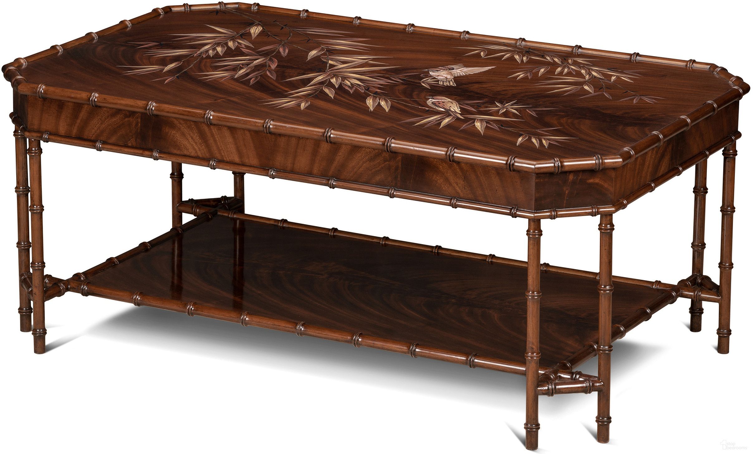 The appearance of Fang Cocktail Table In Mahogany designed by Maitland-Smith in the modern / contemporary interior design. This mahogany piece of furniture was selected by 1StopBedrooms from Maitland Smith Collection to add a touch of cosiness and style into your home. Sku: 89-0617. Material: Mahogany.