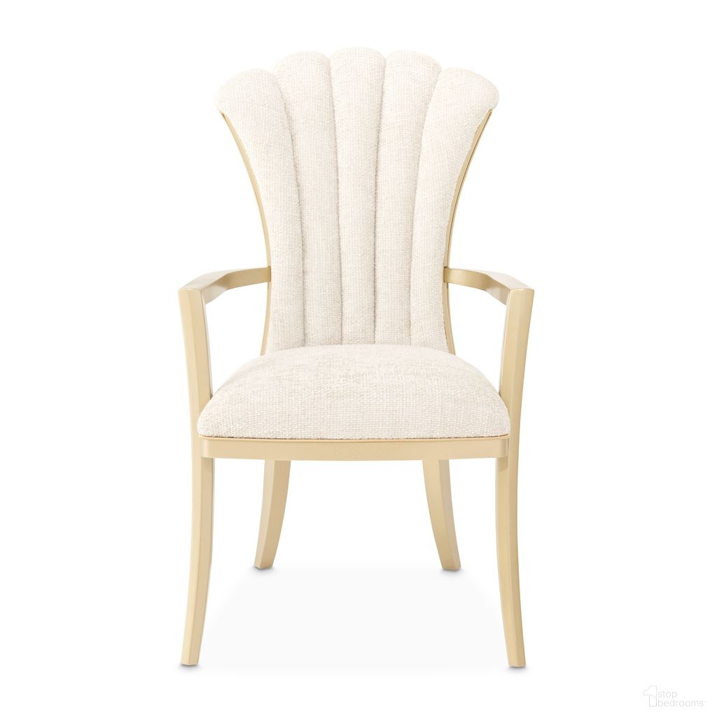 The appearance of Fantosini Dining Arm Chair Set of 2 In Natural and Gold designed by Michael Amini in the modern / contemporary interior design. This natural and gold piece of furniture  was selected by 1StopBedrooms from Fantosini Collection to add a touch of cosiness and style into your home. Sku: 9091004-836. Chair Type: Arm Chair. Material: Solid Wood.
