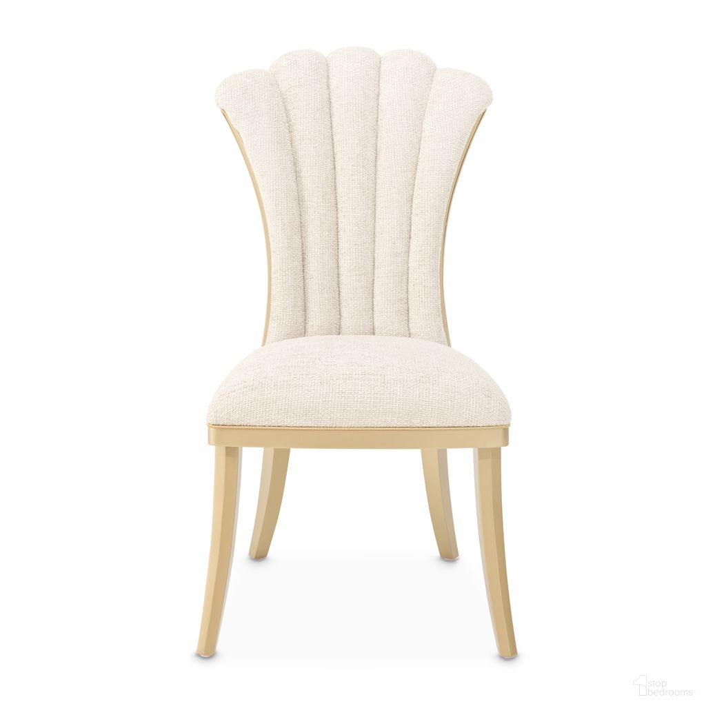 The appearance of Fantosini Dining Side Chair Set of 2 In Natural and Gold designed by Michael Amini in the traditional interior design. This natural and gold piece of furniture was selected by 1StopBedrooms from Fantosini Collection to add a touch of cosiness and style into your home. Sku: 9091003-836. Material: Solid Wood. Chair Type: Side Chair.