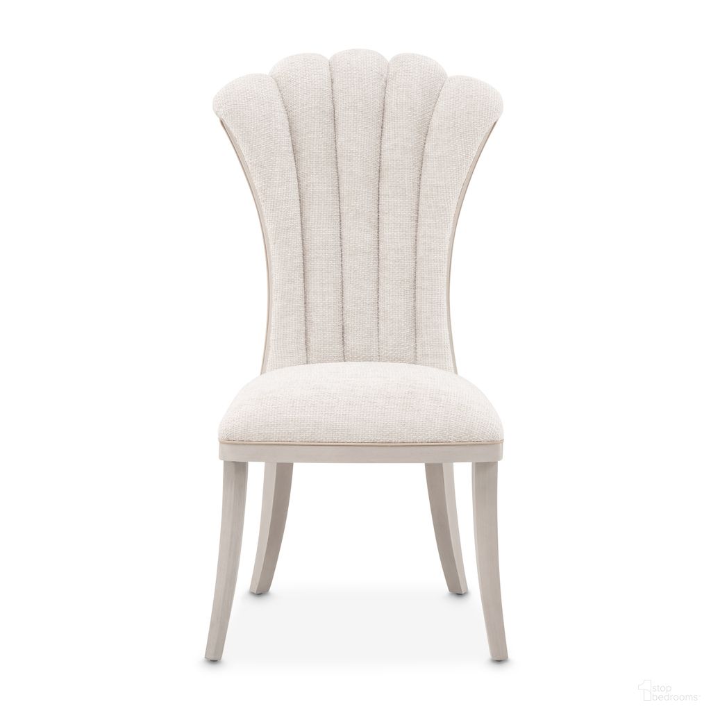 The appearance of Fantosini Dining Side Chair Set of 2 In Silver Mist and Cappuccino designed by Michael Amini in the modern / contemporary interior design. This silver mist/cappuccino piece of furniture was selected by 1StopBedrooms from Fantosini Collection to add a touch of cosiness and style into your home. Sku: 9091003-823. Material: Solid Wood. Chair Type: Side Chair.