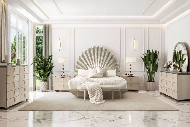 Fantosini Fan Bedroom Set In Silver Mist