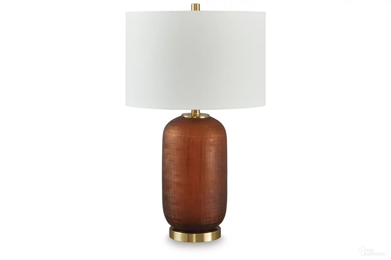 The appearance of Farberman Table Lamp In Amber designed by Signature Design by Ashley in the modern / contemporary interior design. This amber piece of furniture  was selected by 1StopBedrooms from Farberman Collection to add a touch of cosiness and style into your home. Sku: L430864. Material: Fabric.