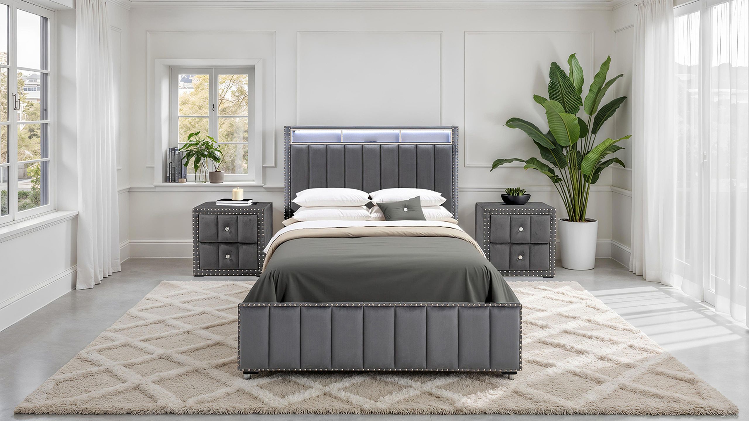 Farese Bedroom Set In Dark Gray