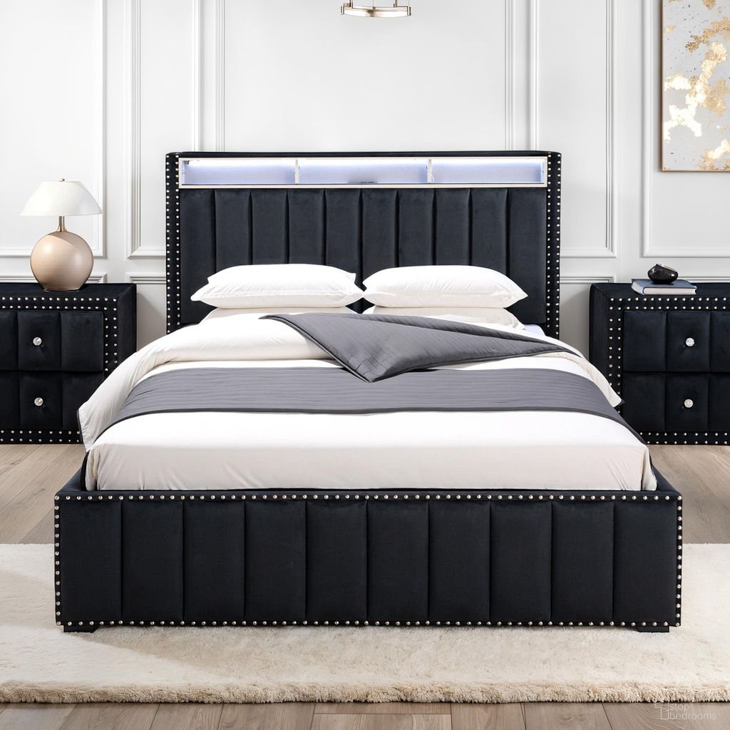 The appearance of Farese Queen Bed In Black designed by Furniture of America in the modern / contemporary interior design. This black piece of furniture was selected by 1StopBedrooms from Farese Collection to add a touch of cosiness and style into your home. Sku: SL7001BK-Q-1;SL7001BK-Q-2. Bed Size: Queen. Material: Solid Wood.