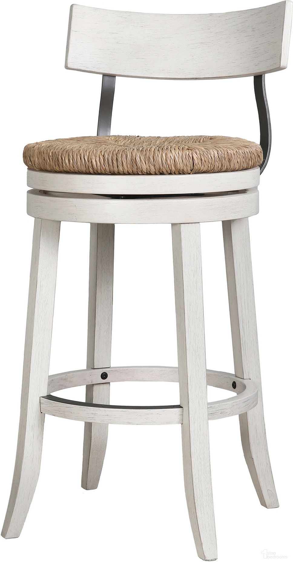 The appearance of Farmhouse 31 Inch Wood Bar-Height Barstool with Natural Seagrass Seat In Reclaimed White designed by New Ridge Home Goods in the country / farmhouse interior design. This reclaimed white piece of furniture was selected by 1StopBedrooms from Farmhouse Collection to add a touch of cosiness and style into your home. Sku: NR105401-GBS-RW. Material: Wood.