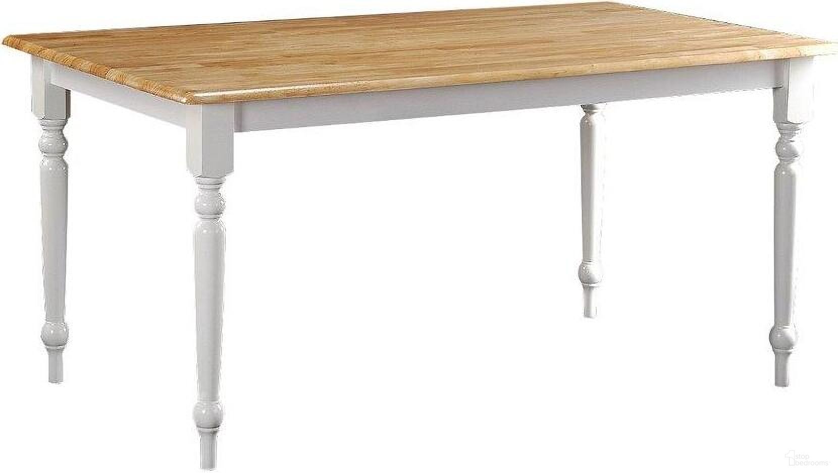 Farmhouse Dining Table In White And Natural