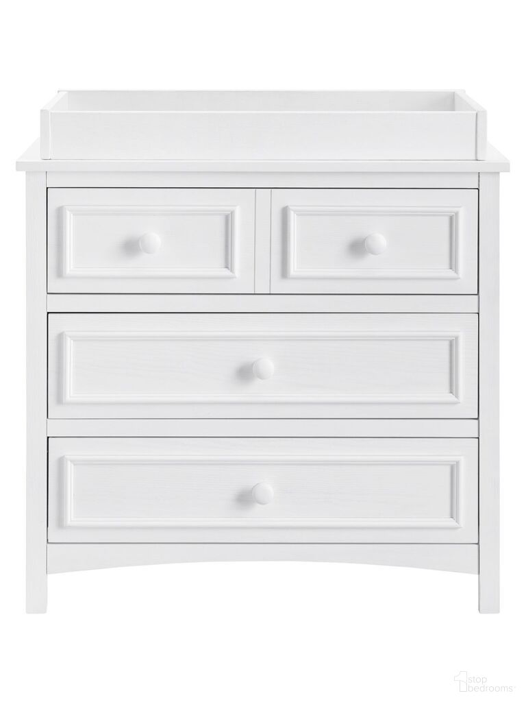 The appearance of Farmington/Bennett RTA Changing Topper for 3 Drawer Dresser In Rustic White designed by Oxford Baby in the rustic / southwestern interior design. This rustic white piece of furniture was selected by 1StopBedrooms from Farmington Collection to add a touch of cosiness and style into your home. Sku: 12363480. Material: Wood.