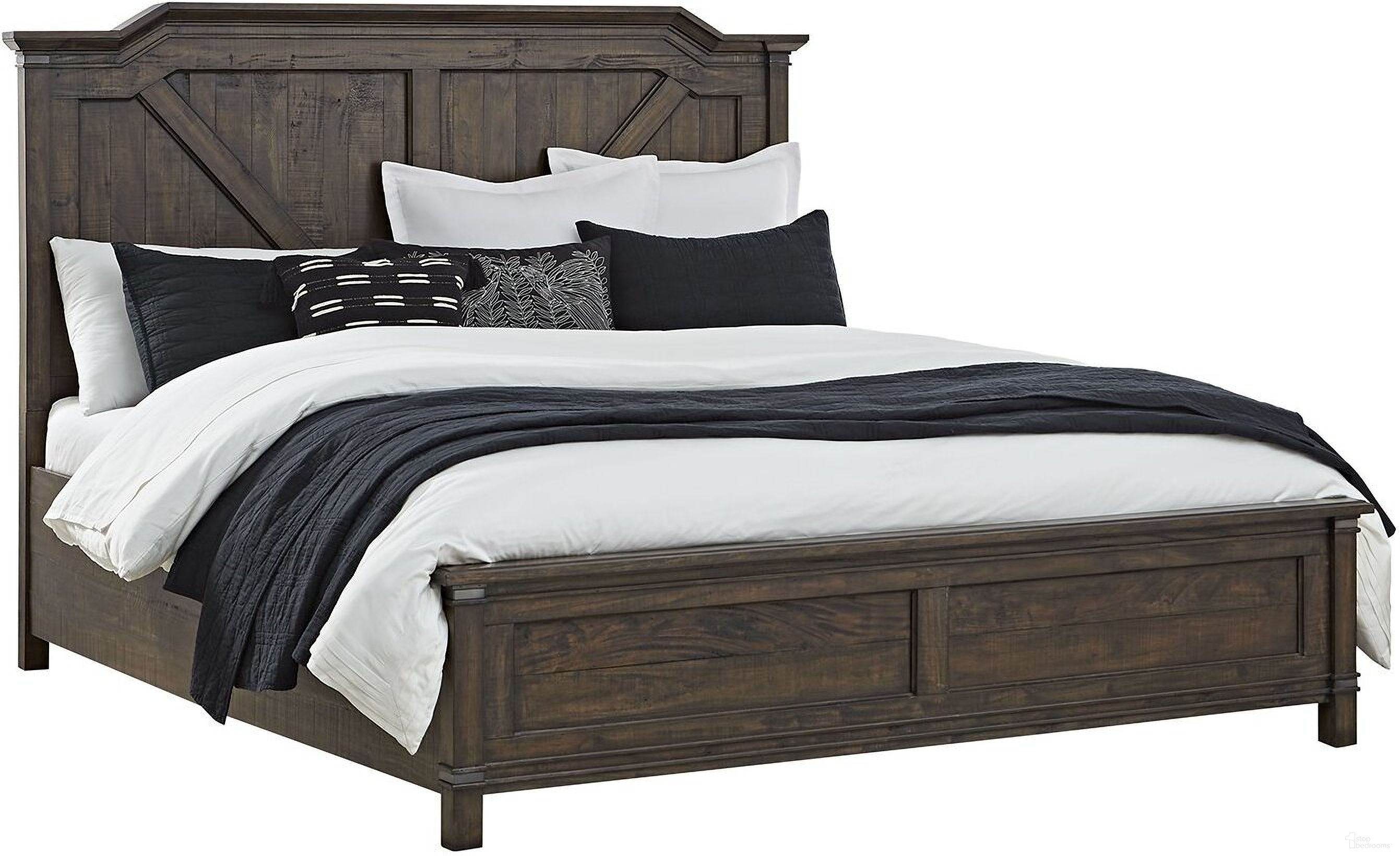 The appearance of Farmwood Queen Panel Bed with Footboard In Whiskey Barrell designed by American Woodcrafters in the rustic / southwestern interior design. This whiskey barrel piece of furniture was selected by 1StopBedrooms from Farmwood Collection to add a touch of cosiness and style into your home. Sku: 6600-950;6600-952;6600-882. Bed Type: Panel Bed. Bed Size: Queen. Material: Mahogany.