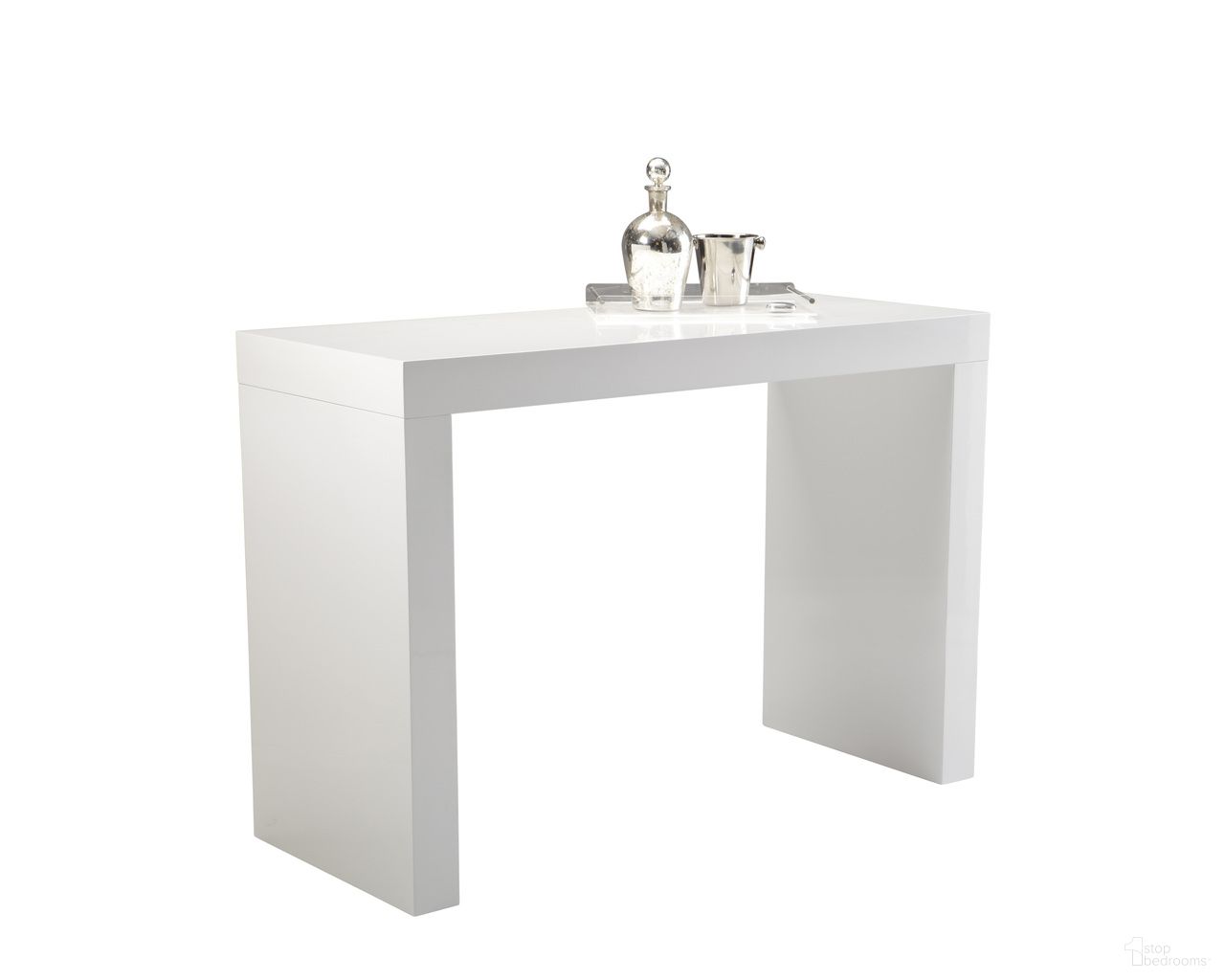 Faro Bar Table In White High Gloss