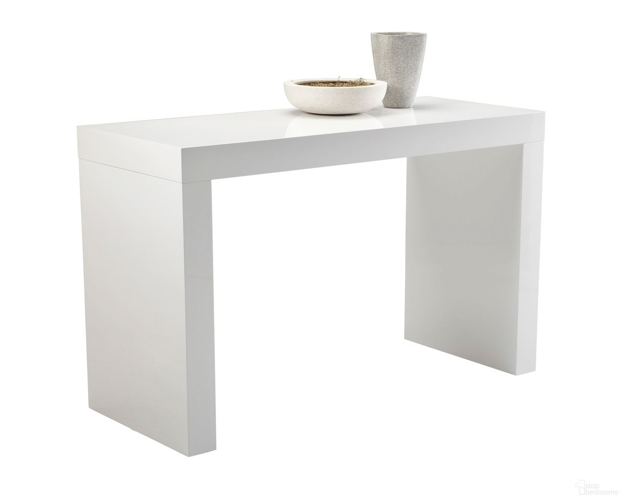 Faro Counter Table In White High Gloss
