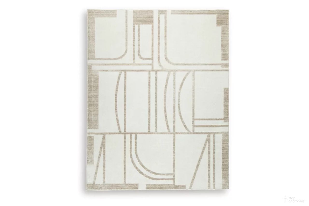 The appearance of Farongrove 7'10" x 10' Area Rug In Ivory and Beige designed by Signature Design by Ashley in the modern / contemporary interior design. This ivory and beige piece of furniture was selected by 1StopBedrooms from Farongrove Collection to add a touch of cosiness and style into your home. Sku: R407671. Material: Polyester.