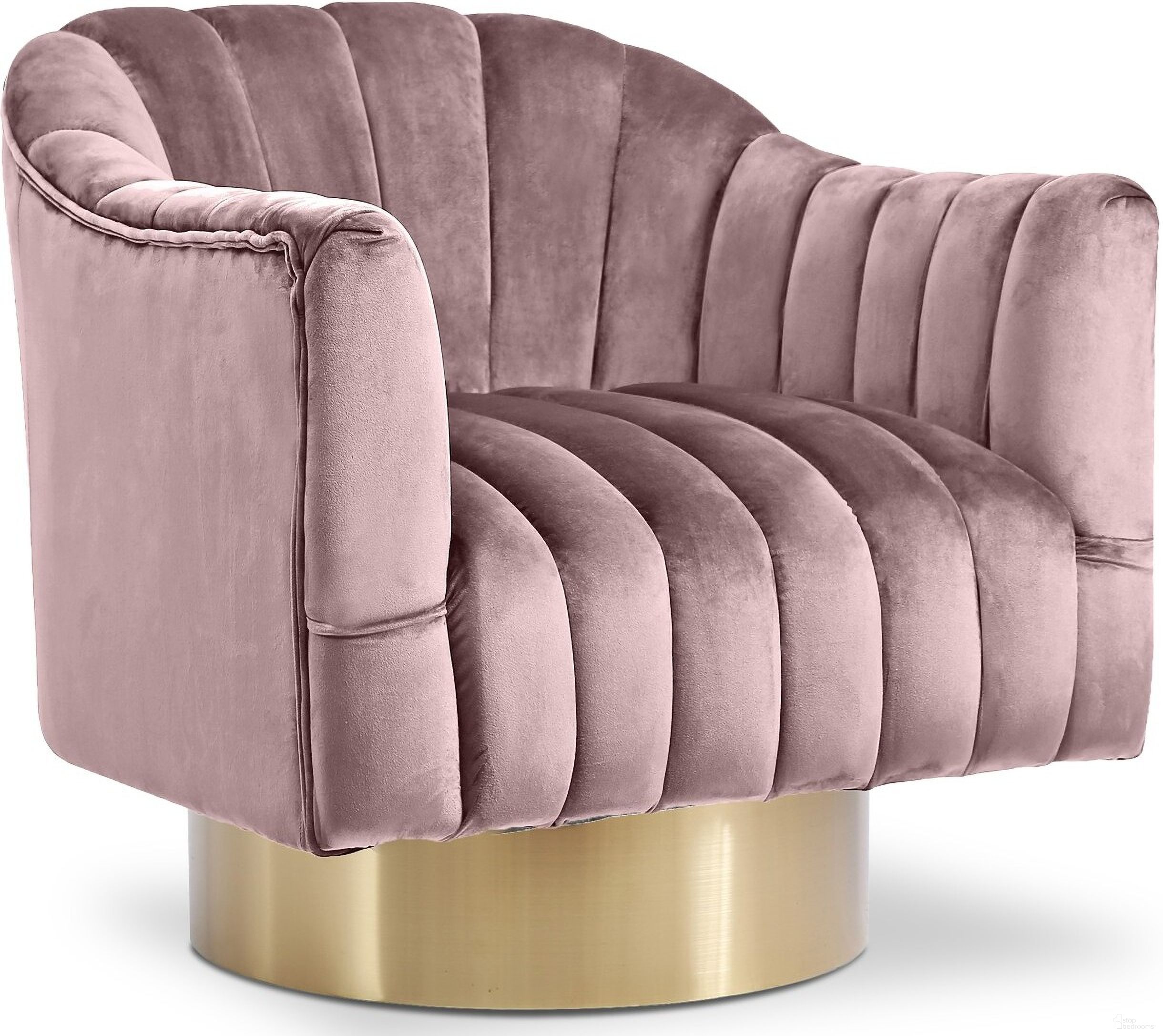 The appearance of Farrah Velvet Accent Chair In Pink designed by Meridian in the modern / contemporary interior design. This pink piece of furniture  was selected by 1StopBedrooms from Farrah Collection to add a touch of cosiness and style into your home. Sku: 520Pink. Material: Velvet.