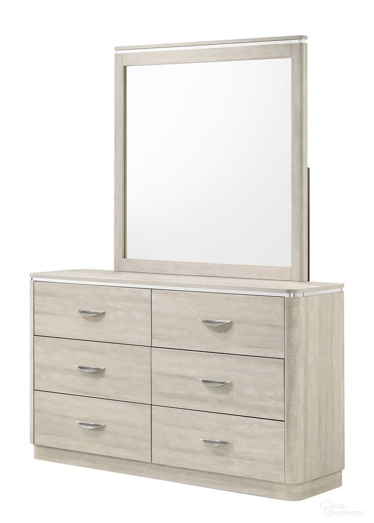 The appearance of Farsund Mirror In Dusty Gray designed by Furniture of America in the modern / contemporary interior design. This dusty gray piece of furniture  was selected by 1StopBedrooms from Farsund Collection to add a touch of cosiness and style into your home. Sku: FM72013LG-M. Material: Solid Rubberwood.