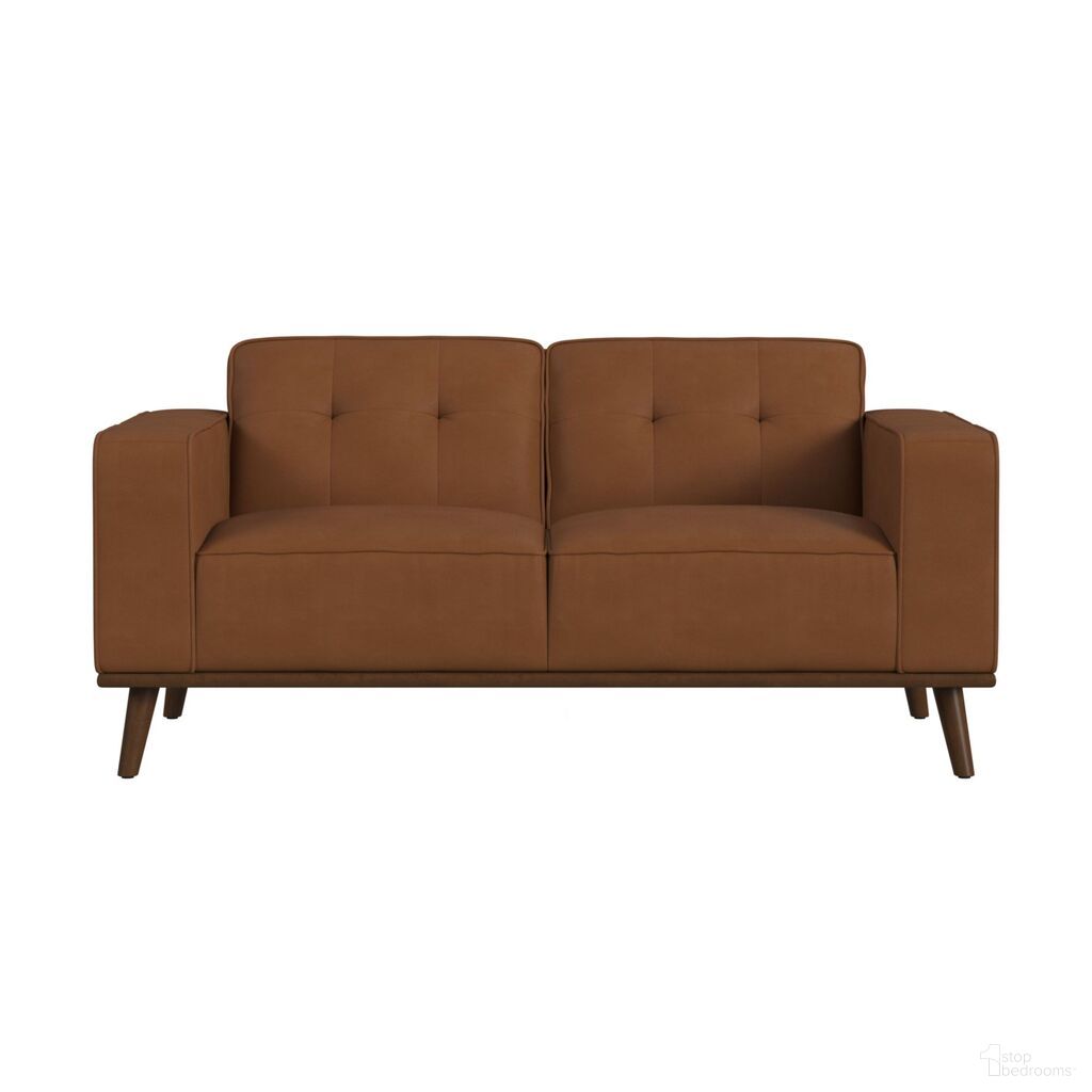 The appearance of Fate Loveseat with Wood Front In Tan and Cherry designed by Picket House in the transitional interior design. This tan/cherry piece of furniture was selected by 1StopBedrooms from Fate Collection to add a touch of cosiness and style into your home. Sku: U-15000-8210-200. Material: PU.
