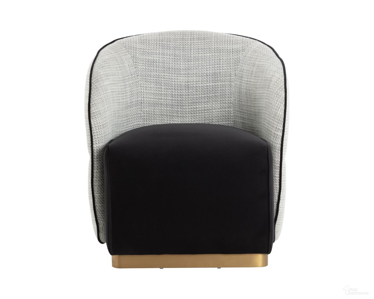 Fatina Lounge Chair In Abbington Black and Vera White Pepper