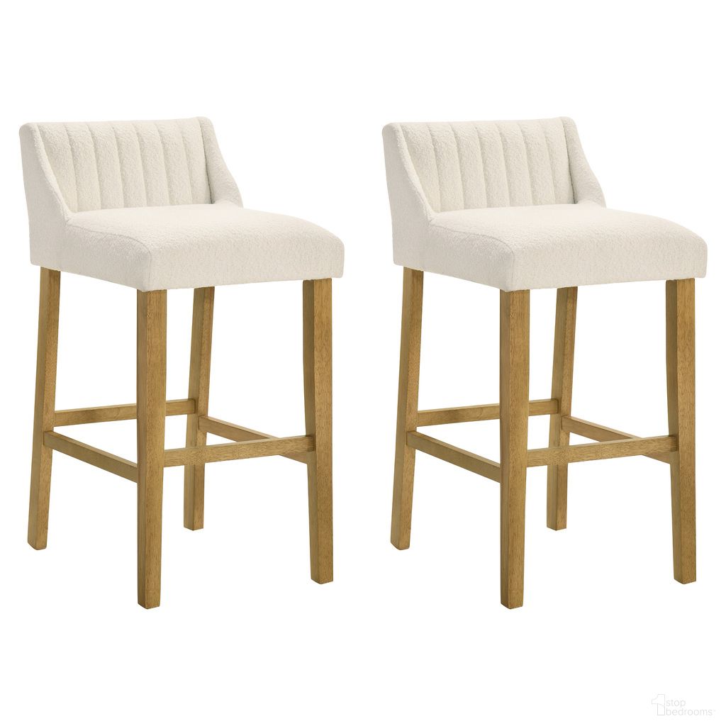 The appearance of Fauna Bar Height Bar Stool Set of 2 In Amber Glow and White designed by Armen Living in the modern / contemporary interior design. This amber glow and white piece of furniture was selected by 1StopBedrooms from Fauna Collection to add a touch of cosiness and style into your home. Sku: LCFNBAWHAG30;LCFNBAWHAG30. Material: Polyester.