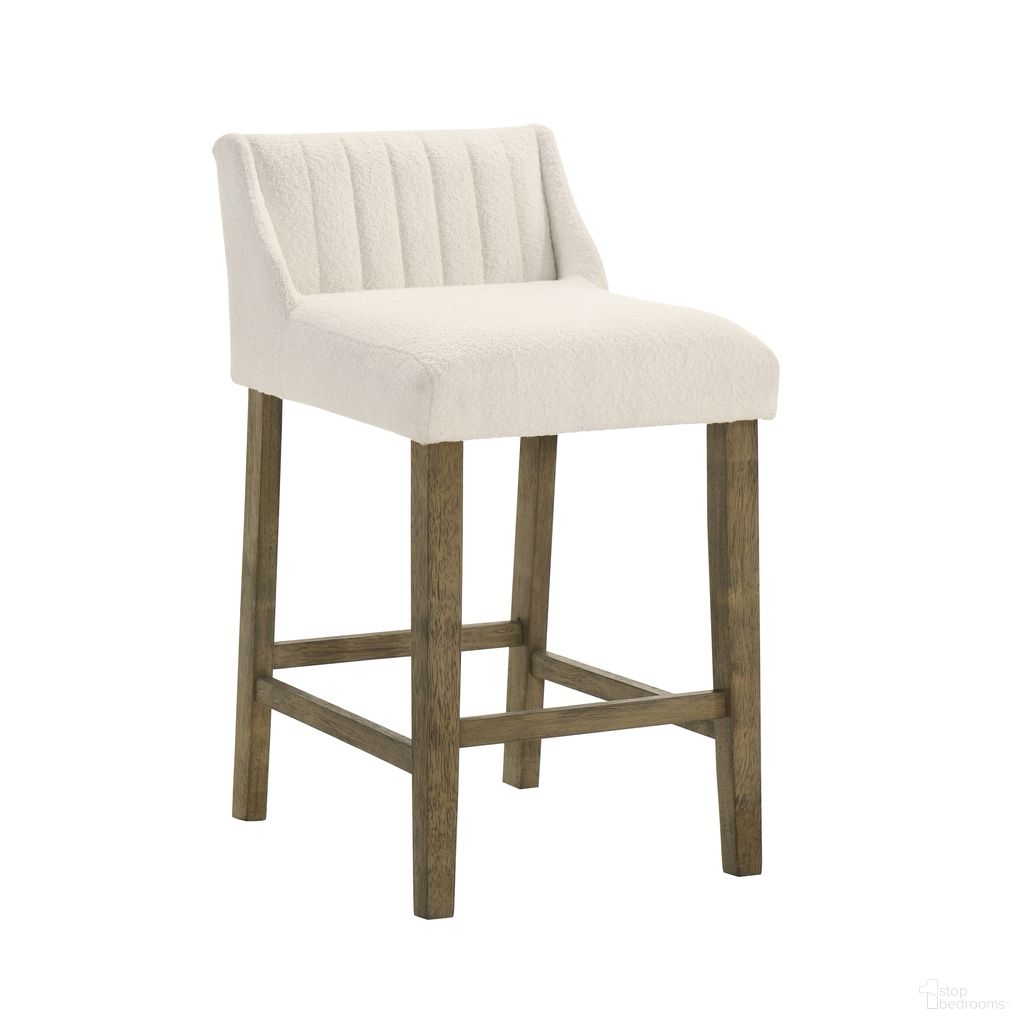 Fauna Counter Height Bar Stool In Putty Brown and White