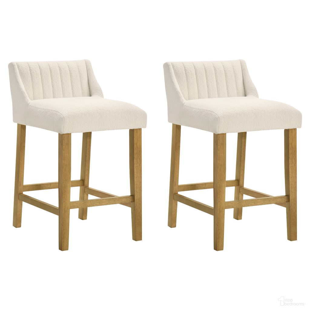 The appearance of Fauna Counter Height Bar Stool Set of 2 In Amber Glow and White designed by Armen Living in the modern / contemporary interior design. This amber glow and white piece of furniture was selected by 1StopBedrooms from Fauna Collection to add a touch of cosiness and style into your home. Sku: LCFNBAWHAG26;LCFNBAWHAG26. Material: Polyester.