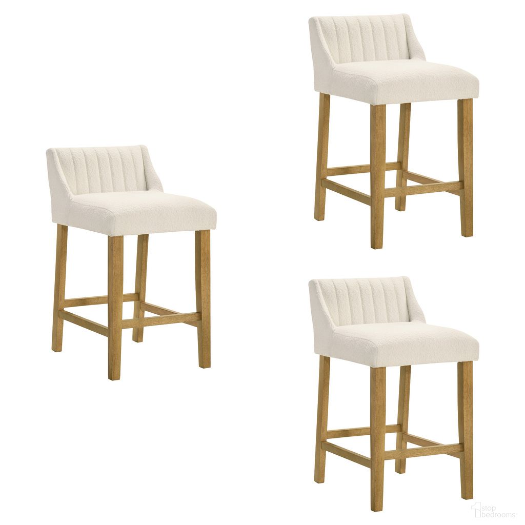 The appearance of Fauna Counter Height Bar Stool Set of 3 In Amber Glow and White designed by Armen Living in the modern / contemporary interior design. This amber glow and white piece of furniture was selected by 1StopBedrooms from Fauna Collection to add a touch of cosiness and style into your home. Sku: LCFNBAWHAG26;LCFNBAWHAG26;LCFNBAWHAG26. Material: Polyester.