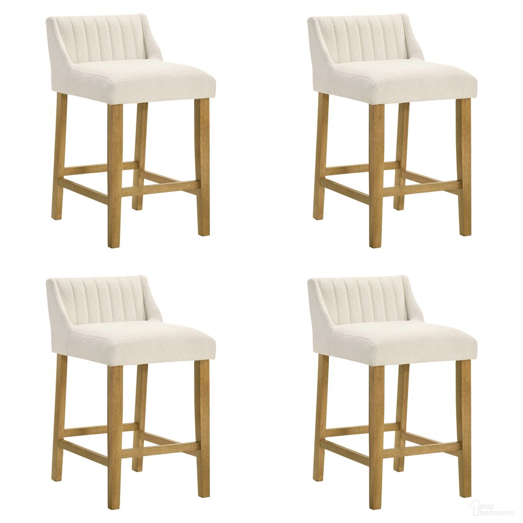 The appearance of Fauna Counter Height Bar Stool Set of 4 In Amber Glow and White designed by Armen Living in the modern / contemporary interior design. This amber glow and white piece of furniture was selected by 1StopBedrooms from Fauna Collection to add a touch of cosiness and style into your home. Sku: LCFNBAWHAG26;LCFNBAWHAG26;LCFNBAWHAG26;LCFNBAWHAG26. Material: Polyester.
