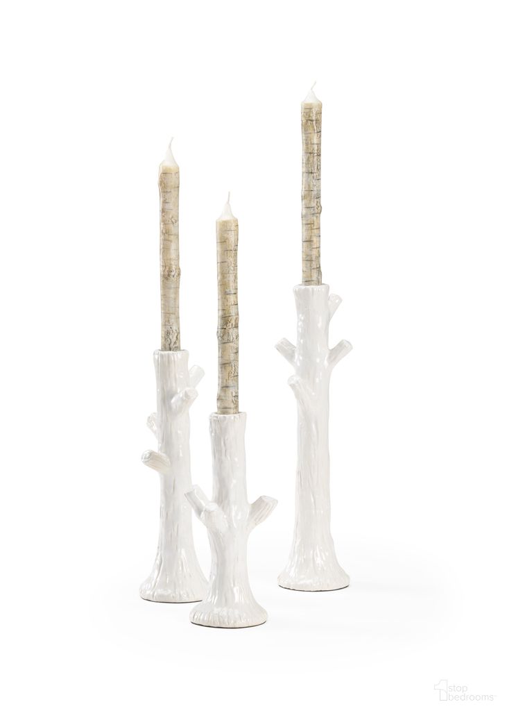The appearance of Faux Bois Candlesticks Set of 3 In White and Cream designed by Wildwood in the rustic / southwestern interior design. This white/cream piece of furniture  was selected by 1StopBedrooms from Wildwood Collection to add a touch of cosiness and style into your home. Sku: 302170. Material: Ceramic.