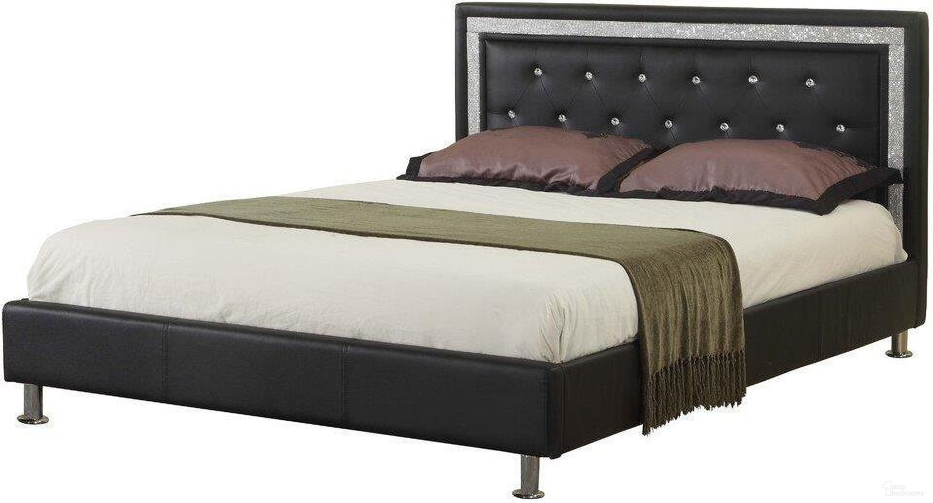 The appearance of Faux Leather Queen Platform Bed With Crystal Tufted Buttons In Black designed by Best Master Furniture in the modern / contemporary interior design. This black piece of furniture was selected by 1StopBedrooms from to add a touch of cosiness and style into your home. Sku: 320BQ. Bed Type: Platform Bed. Material: Leather. Bed Size: Queen.