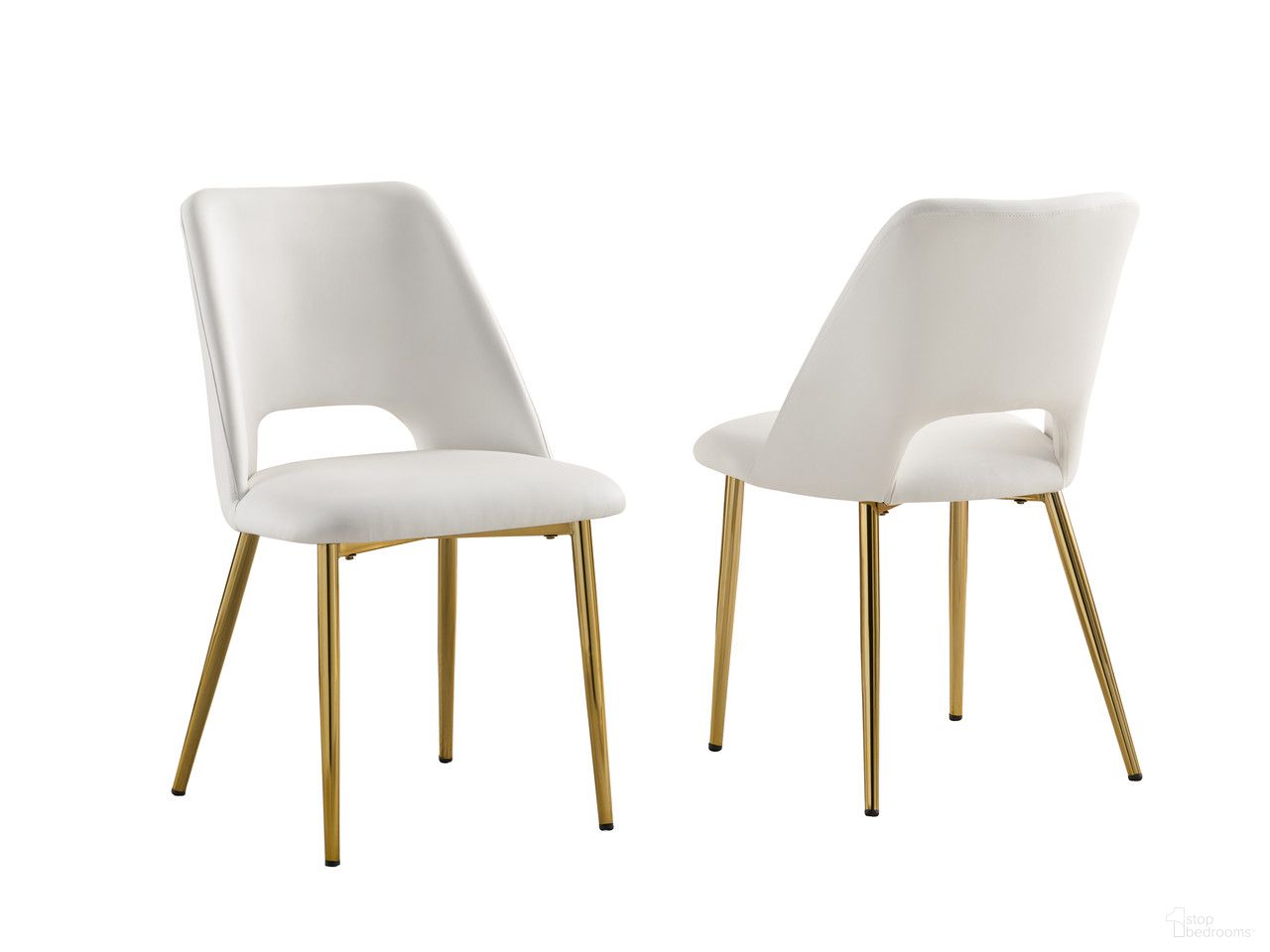 The appearance of Faux Leather Upholstered Chairs Set of 2 In White designed by Best Quality Furniture in the glam interior design. This white piece of furniture  was selected by 1StopBedrooms from Lois Collection to add a touch of cosiness and style into your home. Sku: SC229L. Material: Faux Leather. Chair Type: Side Chair.