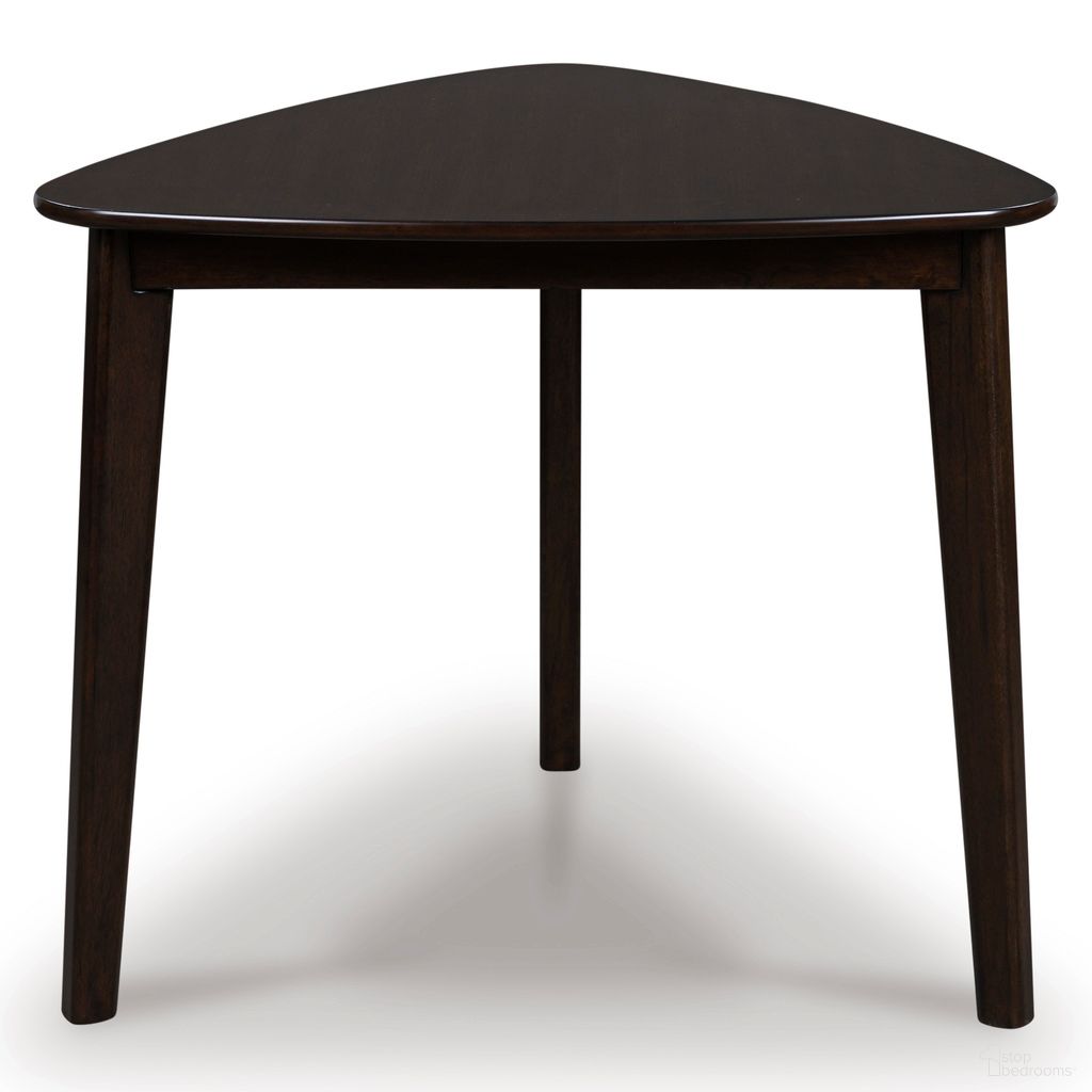 The appearance of Favelon Dining Table In Merlot designed by Signature Design by Ashley in the transitional interior design. This merlot piece of furniture was selected by 1StopBedrooms from Favelon Collection to add a touch of cosiness and style into your home. Sku: NCD607-16. Table Base Style: Legs. Table Top Shape: Oval. Material: Wood. Size: 33" x 35".