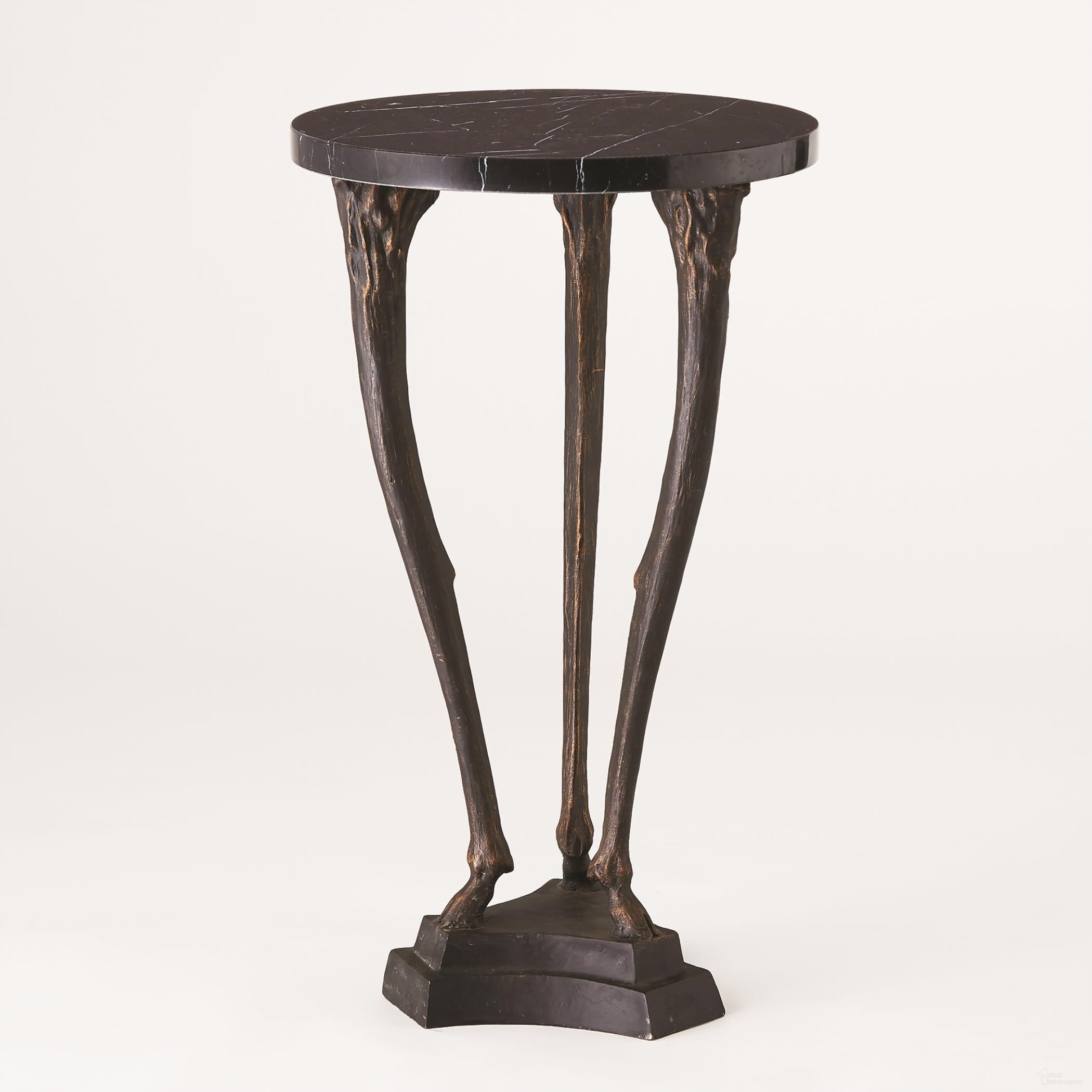 The appearance of Fawn Leg Side Table In Bronze designed by Global Views in the modern / contemporary interior design. This black piece of furniture  was selected by 1StopBedrooms from Fawn Collection to add a touch of cosiness and style into your home. Sku: 882488. Material: Iron.