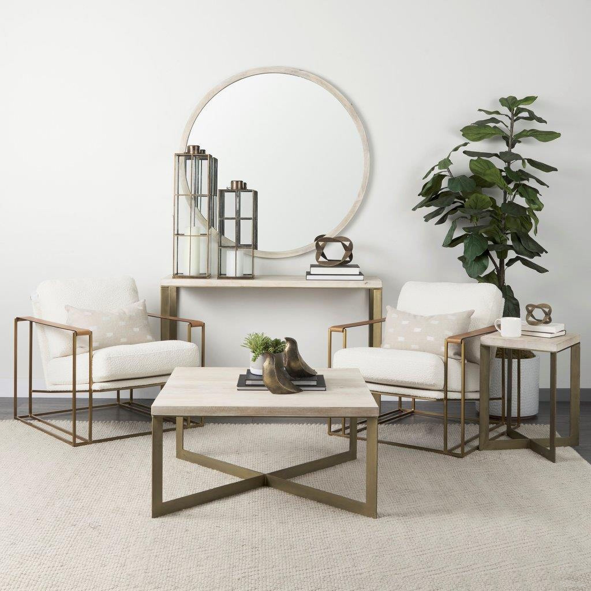 The appearance of Faye Barely Occasional Table Set In Brown and Gold designed by Mercana in the modern / contemporary interior design. This brown and gold piece of furniture  was selected by 1StopBedrooms from Faye Collection to add a touch of cosiness and style into your home. Sku: 69180;69179. Material: Wood.