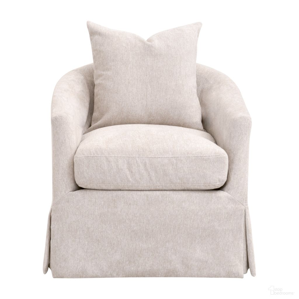 The appearance of Stitch and Hand Faye Slipcover Swivel Club Chair In Ivory designed by Essentials For Living in the transitional interior design. This ivory piece of furniture  was selected by 1StopBedrooms from Stitch & Hand Collection to add a touch of cosiness and style into your home. Sku: 6650.LHIVO. Material: Oak Wood.