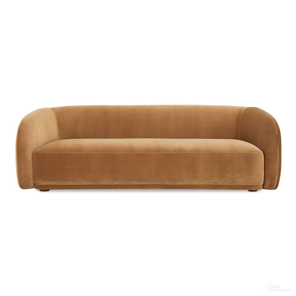 Faye Sofa In Tan Faux Mohair