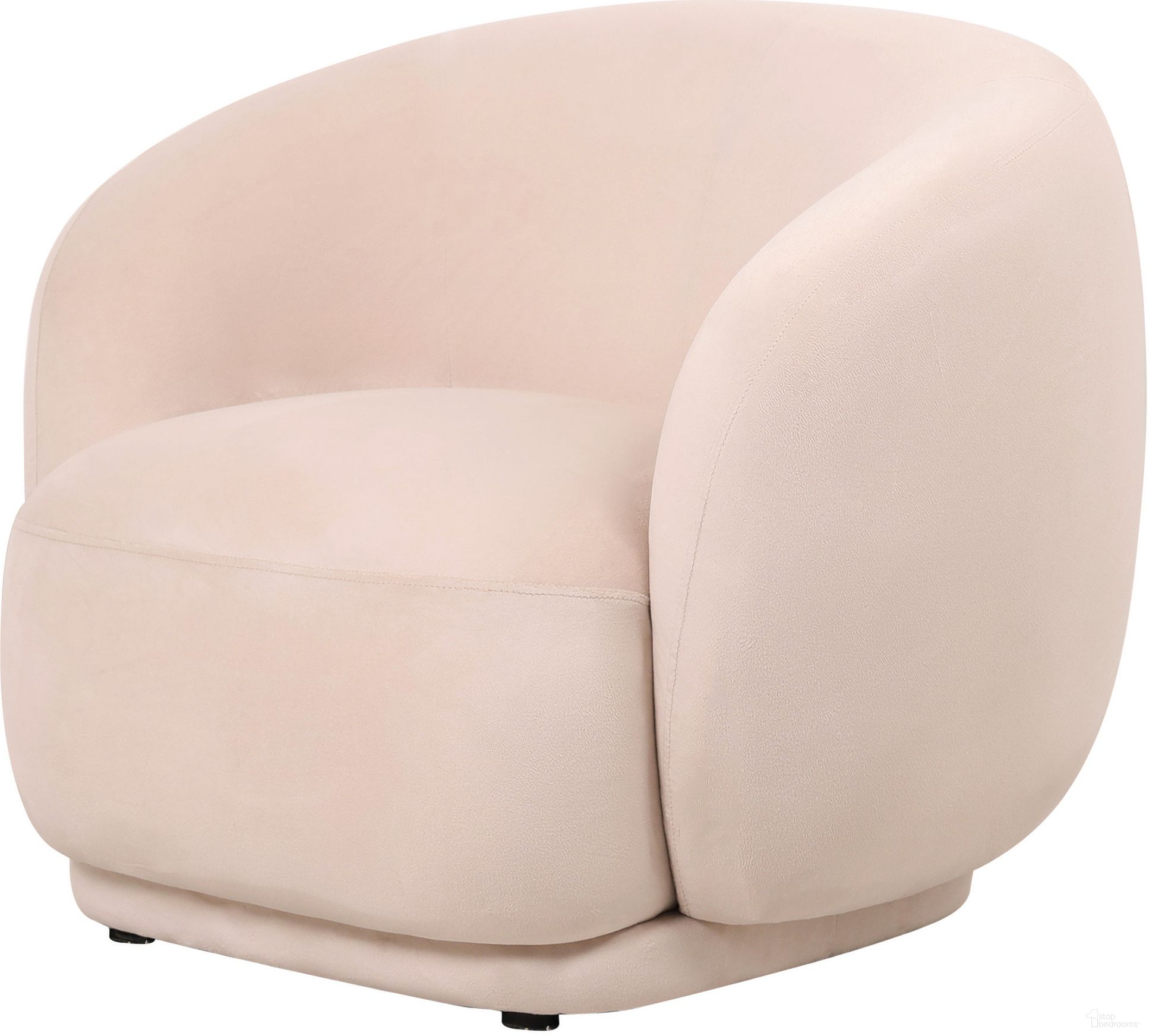Faze Modern Single Seater Sofa In Beige Velvet