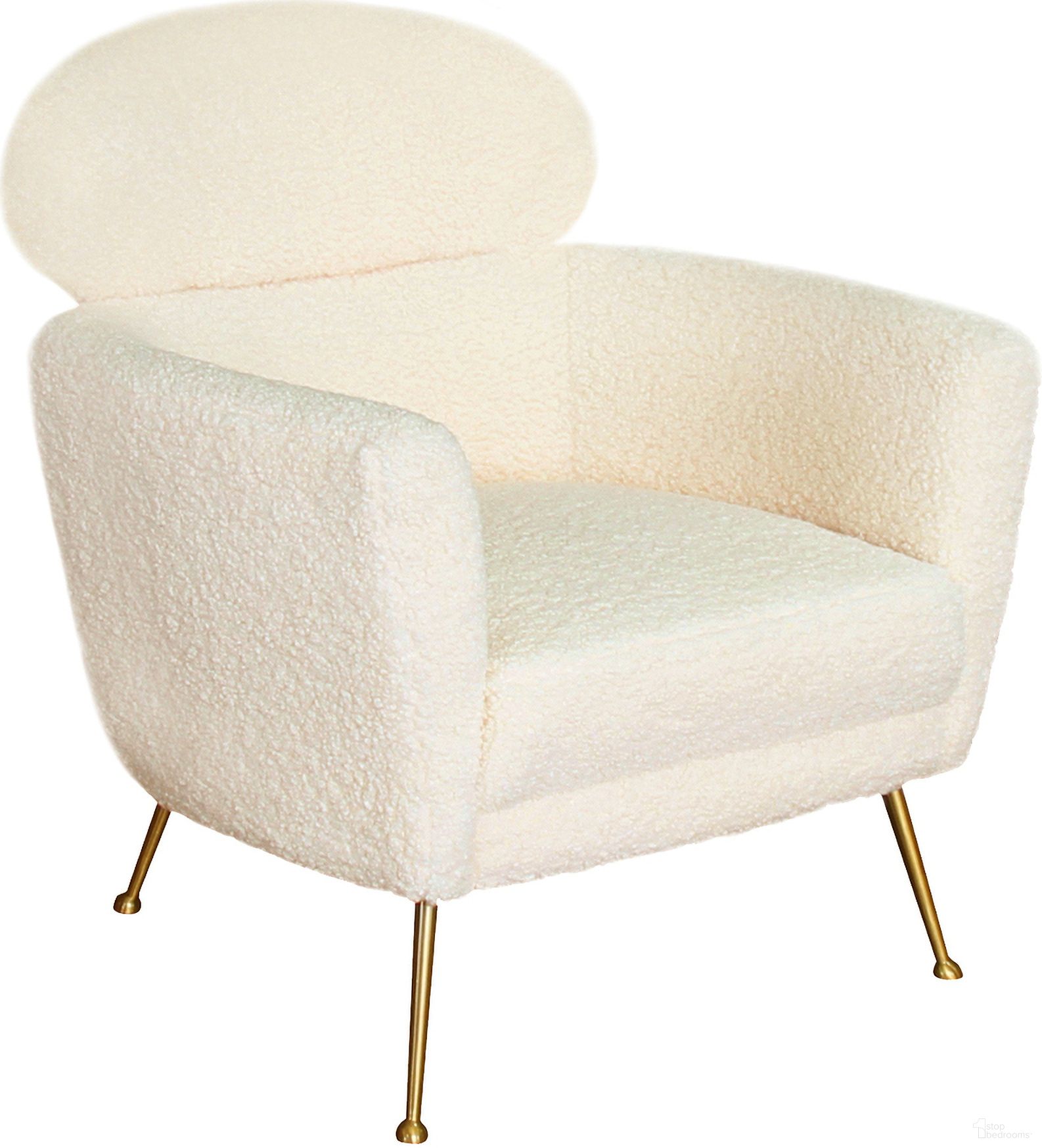 The appearance of Felice Modern Gold Finish Accent Chair In Cream designed by Pasargad Home in the modern / contemporary interior design. This cream piece of furniture  was selected by 1StopBedrooms from Noho Collection to add a touch of cosiness and style into your home. Sku: PZW-967. Material: Poly.