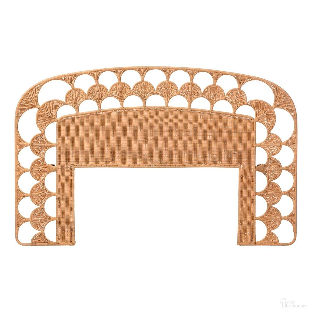 Felician Natural Rattan Standalone Queen Headboard In Light Honey