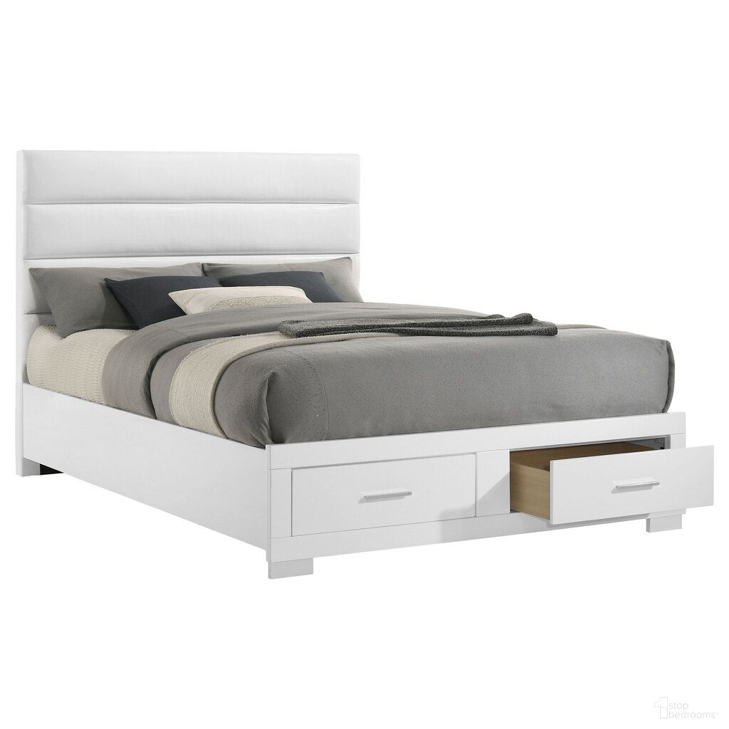Felicity Queen Storage Bed In White High Gloss