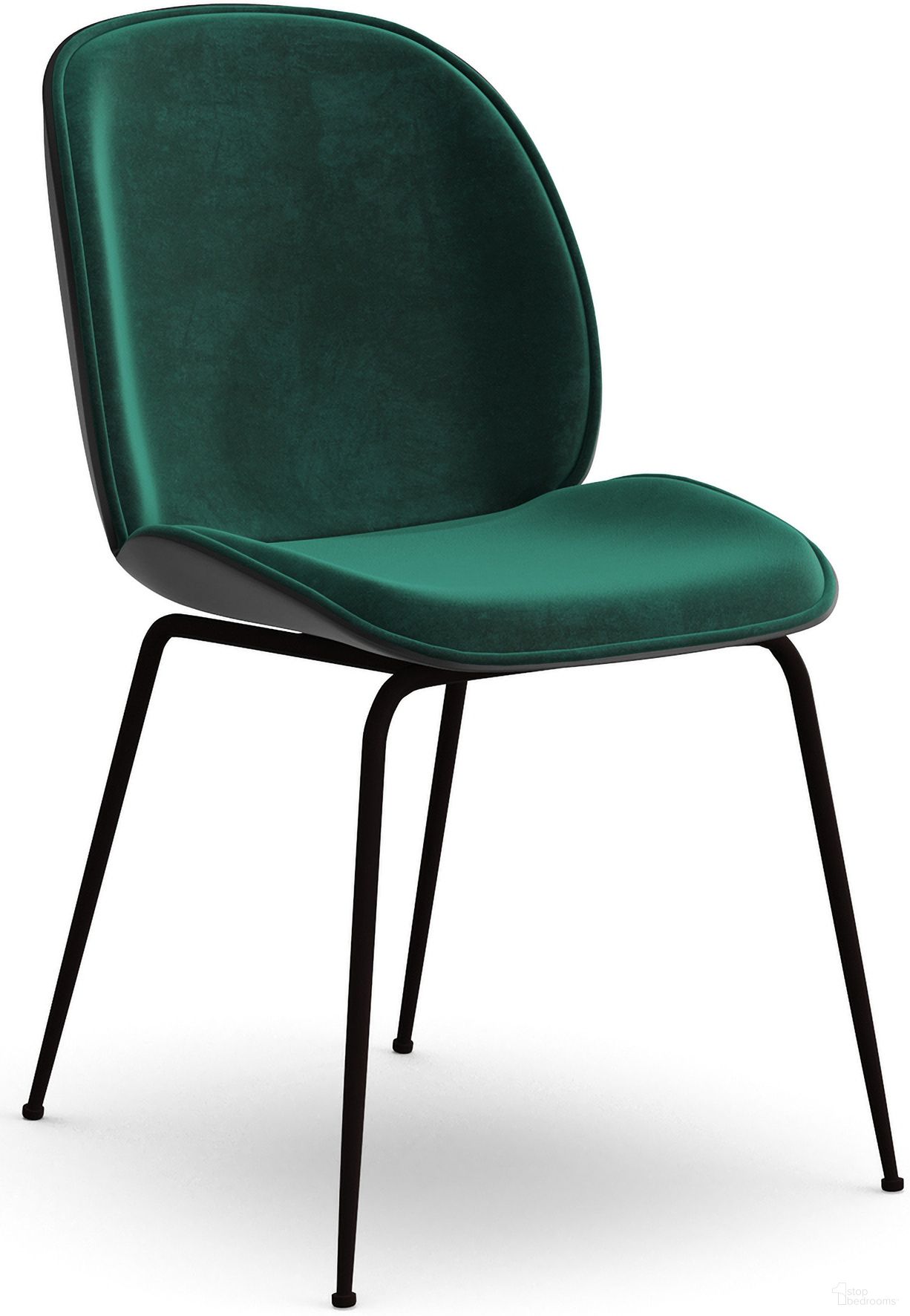 The appearance of Felicity Velvet Side Chair Set of 2 In Emerald Green designed by Aeon in the modern / contemporary interior design. This emerald green piece of furniture  was selected by 1StopBedrooms from Biza Collection to add a touch of cosiness and style into your home. Sku: AE8602-Blk-Emerald. Material: Wood. Chair Type: Side Chair.