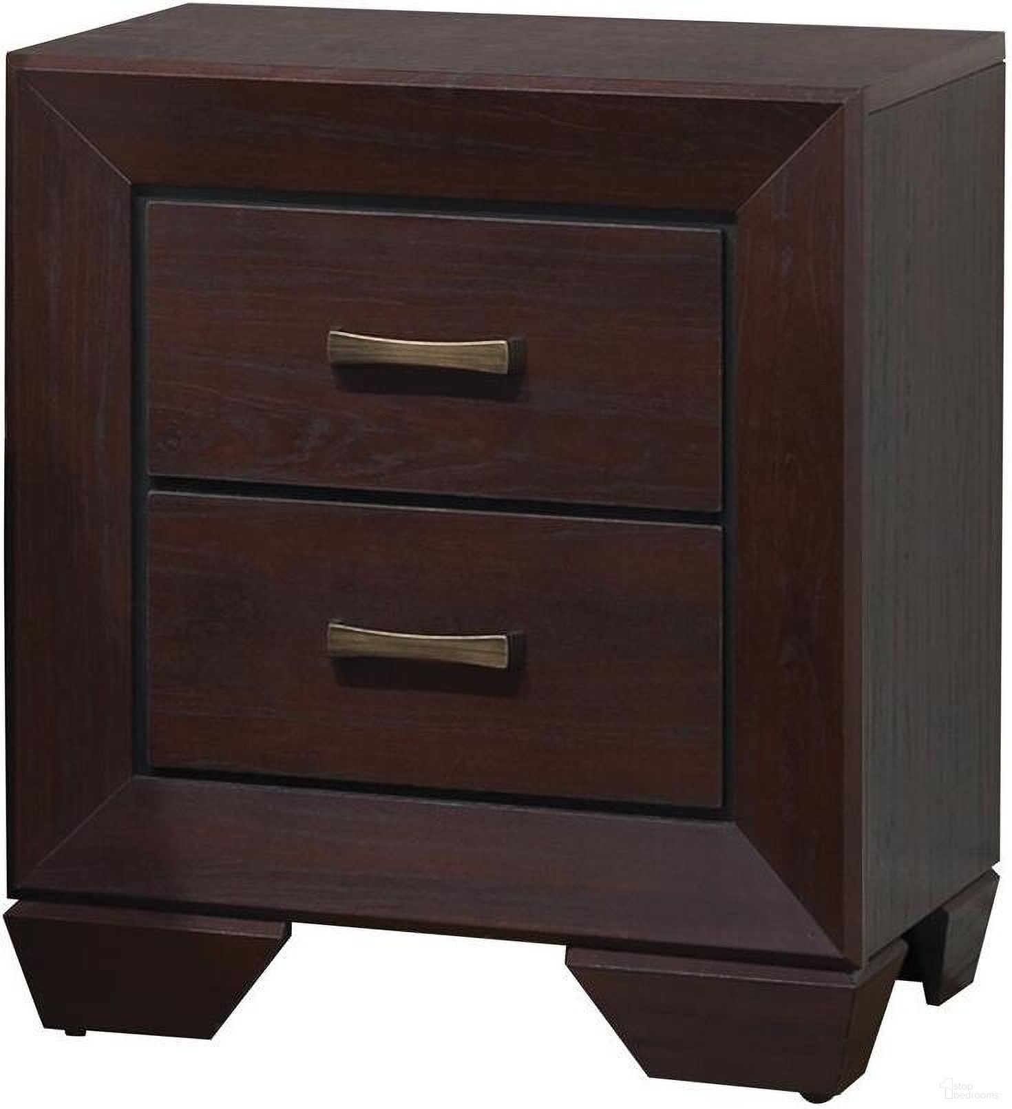 The appearance of Kauffman 2-drawer Nightstand Dark Cocoa designed by Coaster in the transitional interior design. This dark cocoa piece of furniture was selected by 1StopBedrooms from Kauffman Collection to add a touch of cosiness and style into your home. Sku: 204392. Material: Wood.