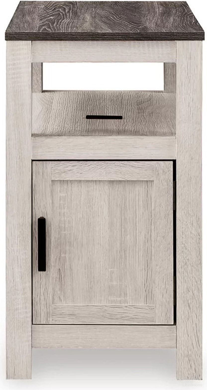 The appearance of Fendenmore Chairside End Table In Two-tone designed by Signature Design by Ashley in the transitional interior design. This two-tone piece of furniture  was selected by 1StopBedrooms from Fendenmore Collection to add a touch of cosiness and style into your home. Sku: T190-217. Material: Wood.