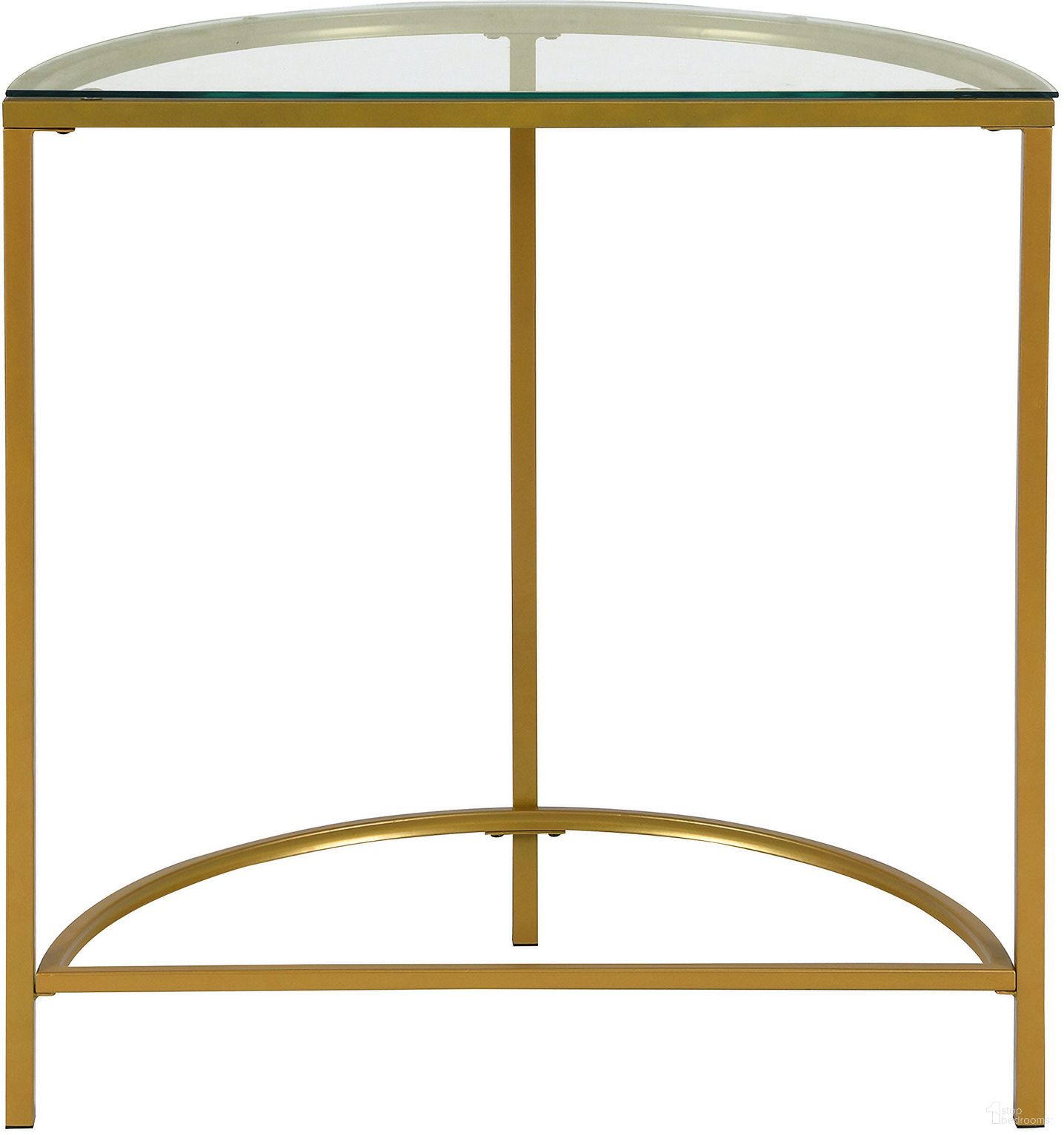 Fenice Demilune Console Table In Clear and Gold