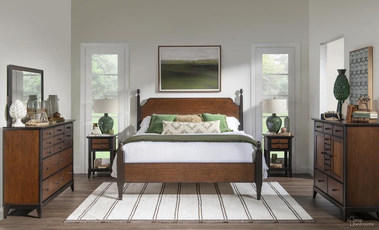 The appearance of Fenmore Poster Bedroom Set In Mocha and Distressed Cherry designed by Legacy Classic in the traditional interior design. This mocha and distressed cherry piece of furniture was selected by 1StopBedrooms from Fenmore Collection to add a touch of cosiness and style into your home. Sku: 4130-4305;4130-4315;4130-4911;4130-3101. Bed Size: Queen. Material: Cherry Veneer.
