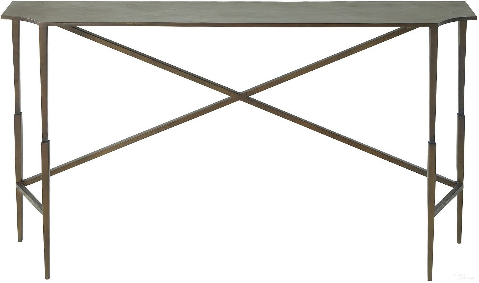 The appearance of Fennick Console Table In Brass and Forged Black designed by Gabby in the transitional interior design. This brass/forged black piece of furniture  was selected by 1StopBedrooms from Fennick Collection to add a touch of cosiness and style into your home. Sku: SCH-175280. Material: Iron.
