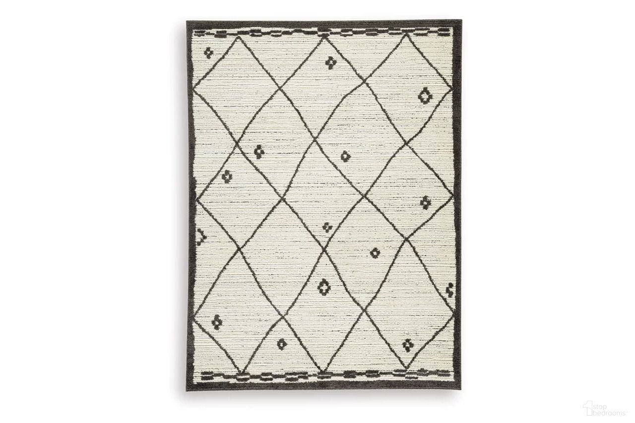 The appearance of Fenriston Large Rug In Cream and Black designed by Signature Design by Ashley in the transitional interior design. This cream and black piece of furniture was selected by 1StopBedrooms from Fenriston Collection to add a touch of cosiness and style into your home. Sku: R408301. Material: Polypropylene.