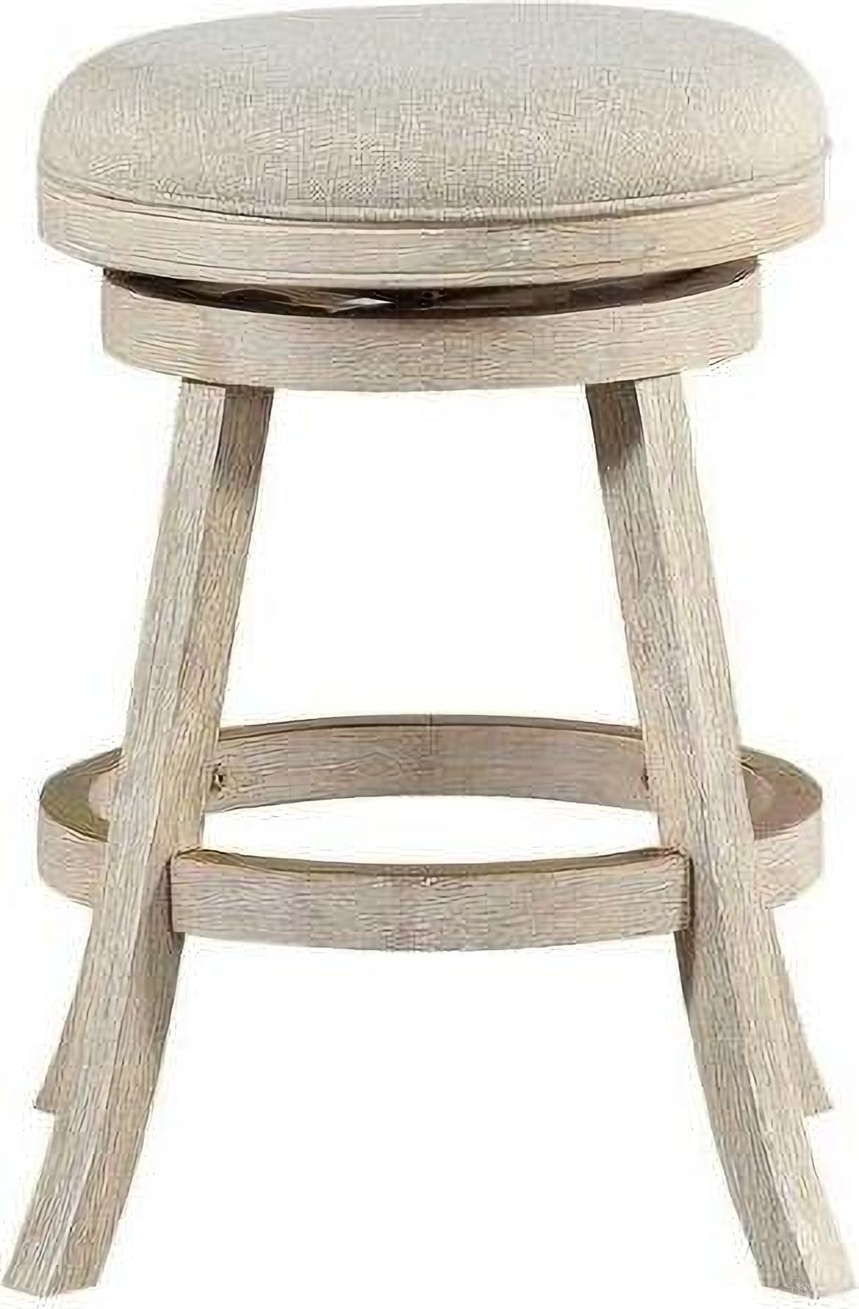 Fenton 24 Inch Swivel Backless Counter Stool In Ivory Wire-Brush