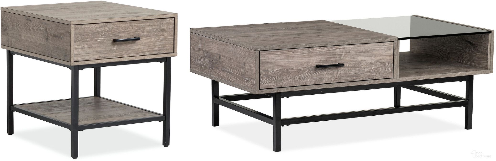The appearance of Fenwick Rectangular Lift Top Occasional Table Set In Whitetail Brown and Smoke Glass designed by Magnussen in the modern / contemporary interior design. This whitetail brown and smoke glass piece of furniture was selected by 1StopBedrooms from Fenwick Collection to add a touch of cosiness and style into your home. Sku: T5962-51;T5962-03. Material: Glass.