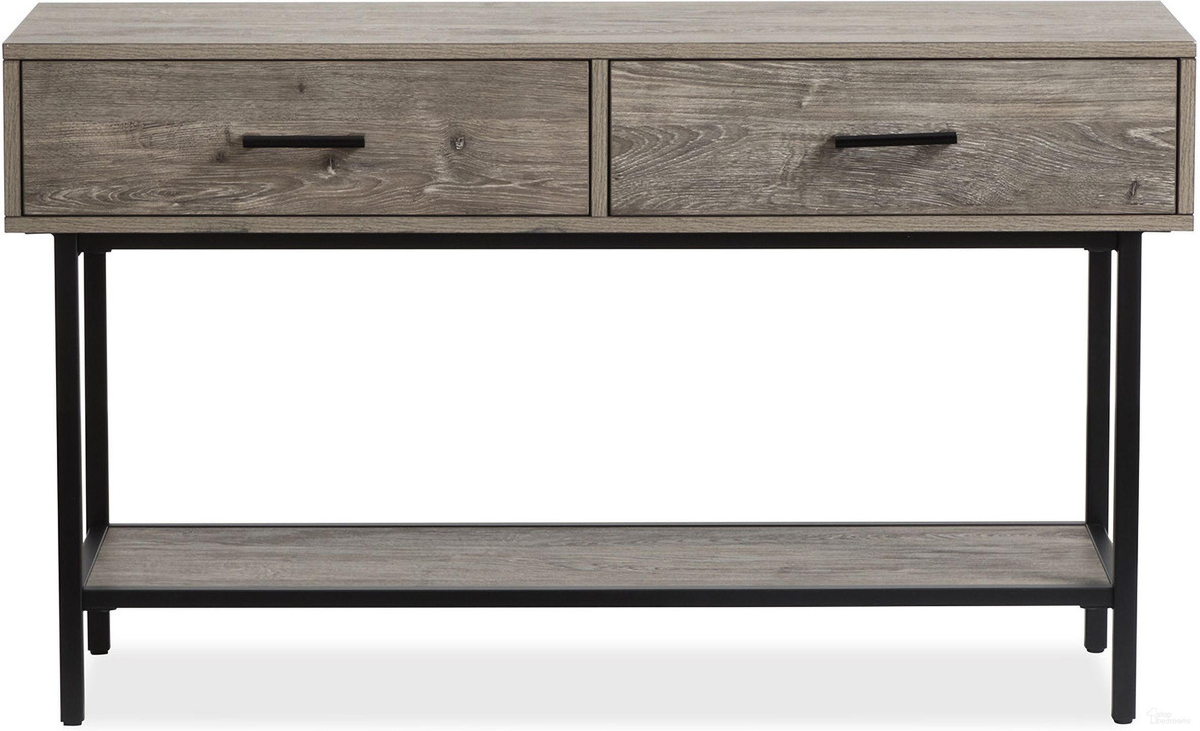The appearance of Fenwick Rectangular Sofa Table In Whitetail Brown and Smoke Glass designed by Magnussen in the modern / contemporary interior design. This whitetail brown and smoke glass piece of furniture was selected by 1StopBedrooms from Fenwick Collection to add a touch of cosiness and style into your home. Sku: T5962-73. Material: Laminate.